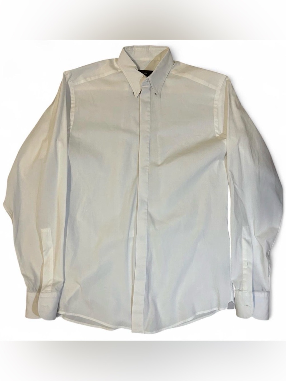 Ermenegildo Zegna Z Zegna White Hidden Placket Button Down Dress Shirt Sz S